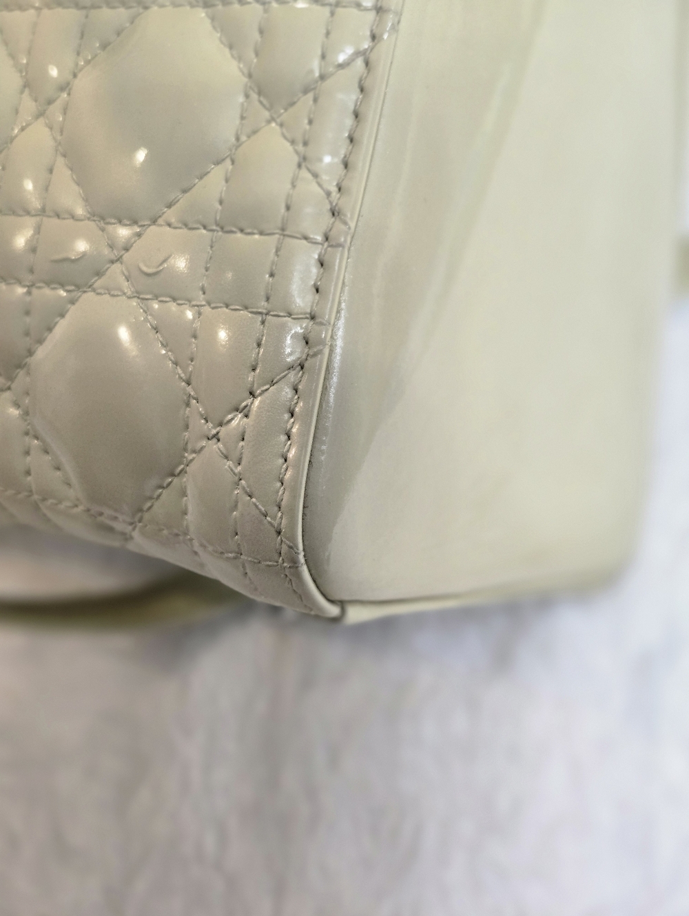 Christian Dior Lady Dior Bag Cannage Quilt Patent Large - Picture 8 of 14